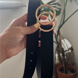 Black Belt with Gold Buckle